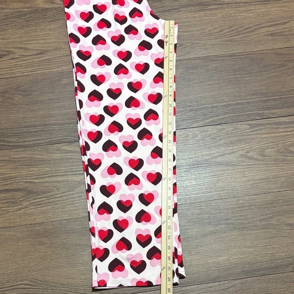Kate Spade Heart Print Pajama Pants Pink Red Black Size S Soft Cute